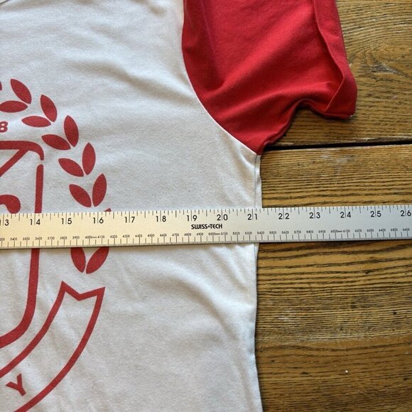 Plenty Human Wear T-shirt Mens M Red White Long Back 100% Cotton Quebec - Picture 7 of 12